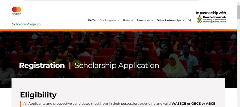 2025 Mastercard Foundation Scholarship with KNUST For Africans